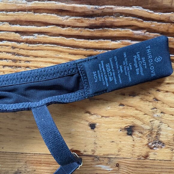 ThirdLove Lace Contour Plunge Bra Size 34C½ black - Picture 6 of 6